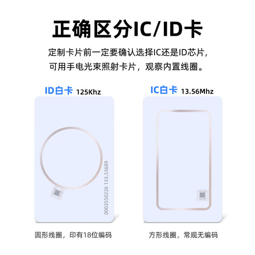 Wyuan IC/ID White Card UID Kopiekarte kann wiederholt NFC -Karte von NFC -Karte CPU -Karte i Code 2 weiße Karte [15693 Protokoll] 100 Stück löschen.