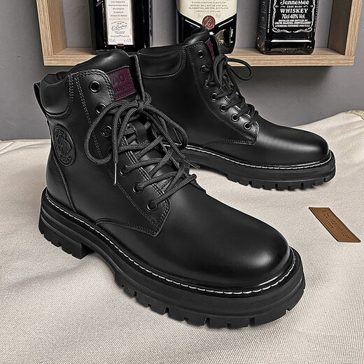 Neun Zoll sonnige Männerschuhe, Herren-Martin-Stiefel, High Top Herrenschuhe, modische Herrenstiefel, Arbeitsstiefel, Herren-Mid-Top-Trendschuhe, Retro-Lederstiefel, Nicht-Schlupf-Wanderstiefel, M1 Black 40