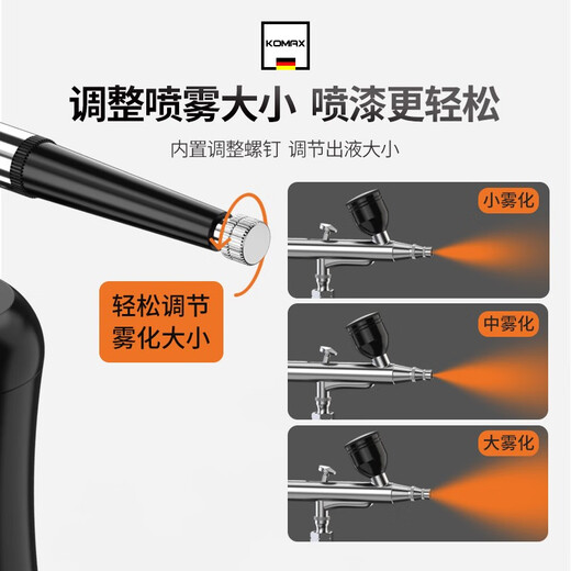 Cormax airbrush gun portable electric spray pen acrylic paint spray gun painted coloring model spray nail art air pump set [1 hour battery life] 0.3-caliber airbrush gun standard
