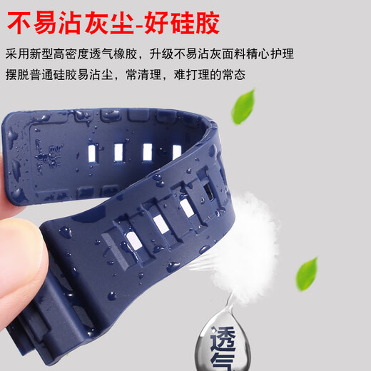 Shengqin is suitable for G-shcok Casio MCW-200H black gold model AE-1400 waterproof sports soft resin silicone watch with protruding bracelet replacement accessories men's 20mm black-black buckle 20mm