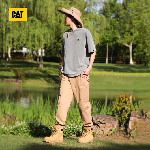 Cat Carter Big Big Yellow Boots Boots Martin Boots Hombres de acero para hombres Cabezal de acero contra la colisión P89162O1BDC25 Amarillo 40