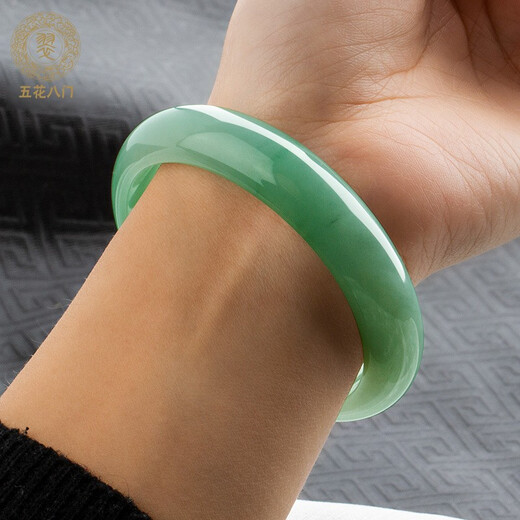 Various jade bracelets, Burmese jade bracelets, jade bracelets, women's models, natural A-grade waxy ice seeds, floating flowers for girlfriends and mothers, inner diameter 52-59