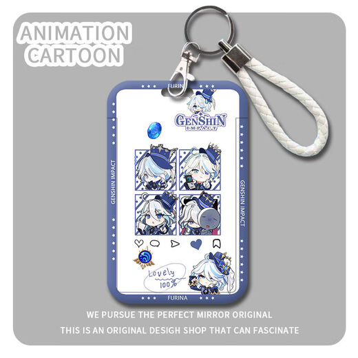 OUGEMAN (OUGEMAN) Genshin Impact Water God Fucaros Funinga Set Set Campus Campus Cards et Medium Cards School Cards et Certificate Set Funinga Z14065 [Set Set + Course de trousseau tressé blanc]