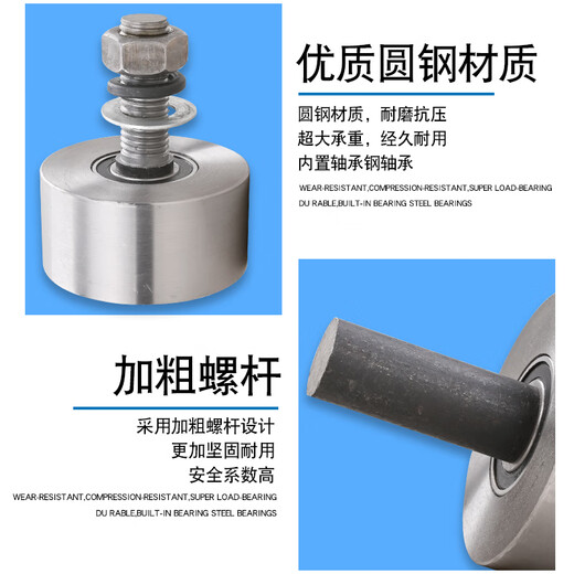 纪俪田超重型平轮轨道轮/垃圾车实心槽轮/工字钢槽钢平移门大铁门滑轮 10050平轮一头轴