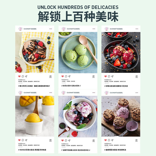美膳雅冰淇淋机家用小型全自动意式gelato冰激凌机制冰雪糕机 冰沙白冰淇淋机