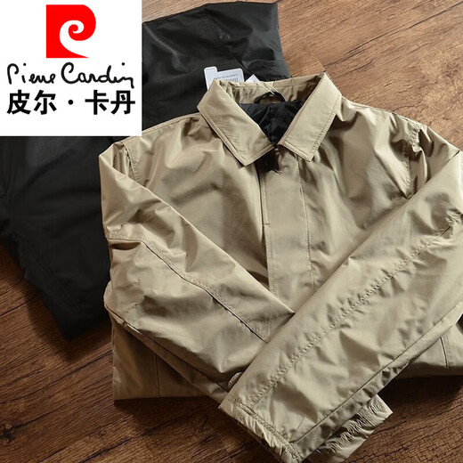 Pierre Cardin 2026 Autumn and Winter Men's Quilted Warm Winter Jacket Mid-Length Windbreaker Coat Versatile New Product Black S (130-145Jin Jin equals 0.5kg)