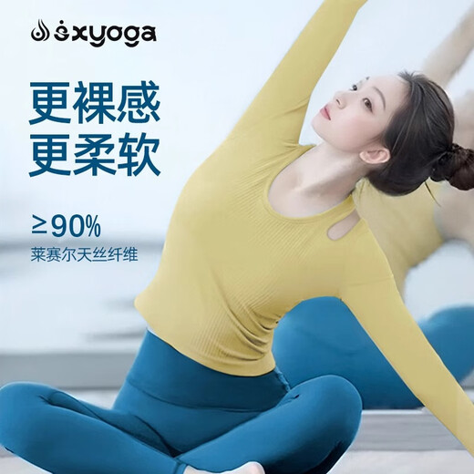 Shuangxiu beautiful yoga clothes for women in autumn and winter 2025 new long-sleeved tops, high-end professional Pilates sports and fitness clothes, platycodon purple long sleeves, dove gray pants suit XL 120-135