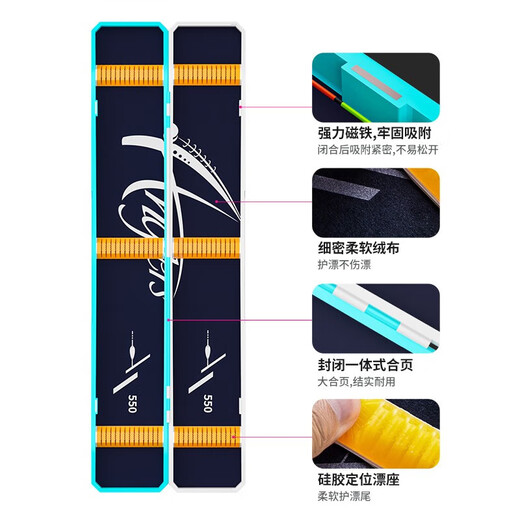 Luo Zhuodou multifunctional float box ABS double-layer lengthened and widened large-capacity float sub-line box anti-fall and pressure-resistant fish float storage box Blue and white mini portable float box 50CM large-capacity ABS anti-fall box