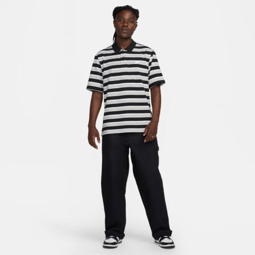 Nike (NIKE)CLUB Men's Striped Lapel T-shirt FN3897-010 XXL