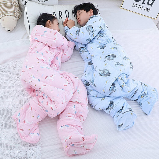 Chubei (CHUBEI) Children's Sleeping Bag Baby Primary School Boys and Girls Spring Autumn and Winter One-piece Pajamas Split Leg Anti-Kick Quilt Spring and Autumn With Leg Covers Red 3XL Recommended Height 115-125 (130 Code)