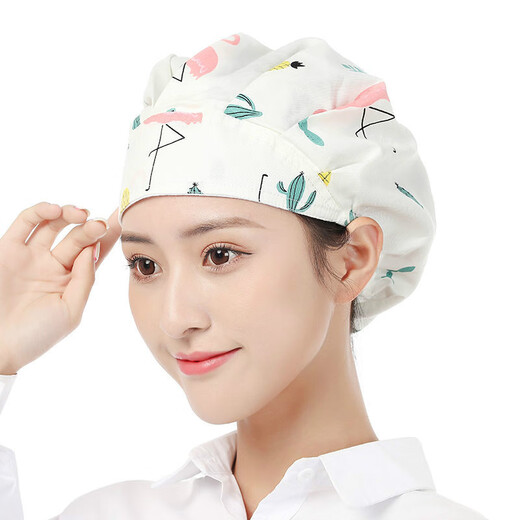 Wobaren chef hat home cooking nurse hygiene dust hat anti-smoke baking work hat tooling baking catering food navy flower
