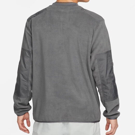 耐克（NIKE）卫衣外套男士秋冬款摇粒绒运动服保暖休闲圆领套头衫上衣 DD4855-068灰色 2XL