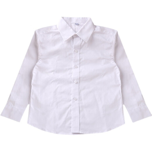 Xin Yueqing children's white shirt long-sleeved boys and girls plus fat version fat baby plus size children's clothing for middle and large children school uniforms performance clothes boys point collar plus fat long sleeves 160 cm recommended weight 105-120 Jin Jin is equal to 0.5 kg