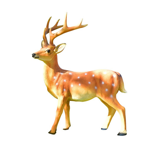 Yi Mingyuan courtyard outdoor garden forest animal landscape decoration resin fiberglass simulated sika deer sculpture ornaments combination one (two pieces)