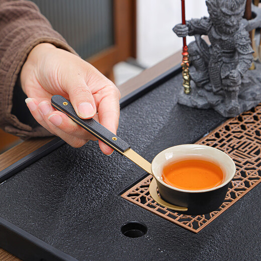 Yunxu Wukong Tea Ceremony Six Gentlemen Set Kung Fu Tea Set Complete Collection of Tea Clips Tea Scrapers Tea Knives Tea Cup Holders Tools Tea Making Accessories Wukong Ancient Silver Tea Ceremony Six Gentlemen Ebony Sandalwood 8 Pieces