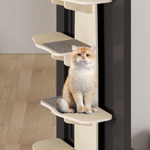 Hope Four Seasons Cat Rack, Cat Climbing Rack, Cat Nest, Cat Tree, Integrated, Does Not Take Up Small Solid Wood Door-Type Cat Jumping Platform, No Punching Wall Type, 1.5m, 4 Layers, High Fiber Cat Head Model