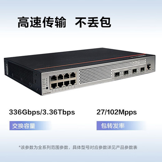 华为 数通智选三层千兆POE供电交换机 企业级网管型核心汇聚监控工程高速防雷网线网络 S5735S-L8P4S-QA2 8口+4光静音款 弱三层组网企业办公网络监控分线器分流器