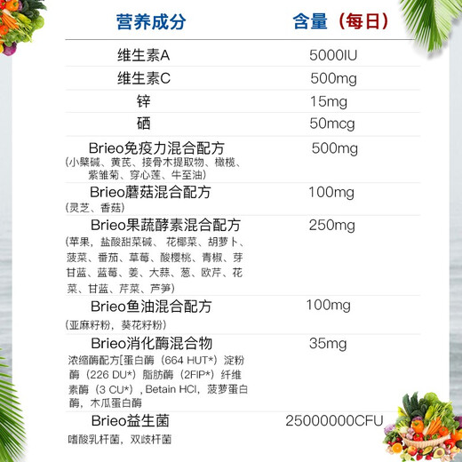 Brieofood US Importierte Immun -Immun -Immuntabletten 90 Kapseln Lactroferrin -Kapseln 60 Proteinpulver für Kinder und Erwachsene 1 Flasche Immun -Tabletten * 90 Tabletten/Flasche (jede Tablette enthält 42 Immunernährungsformeln