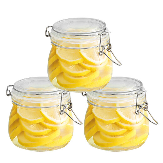 Baijie glass sealed jar 500ml 3 canned bird's nest jar bottle honey jar kimchi jar wine bottle