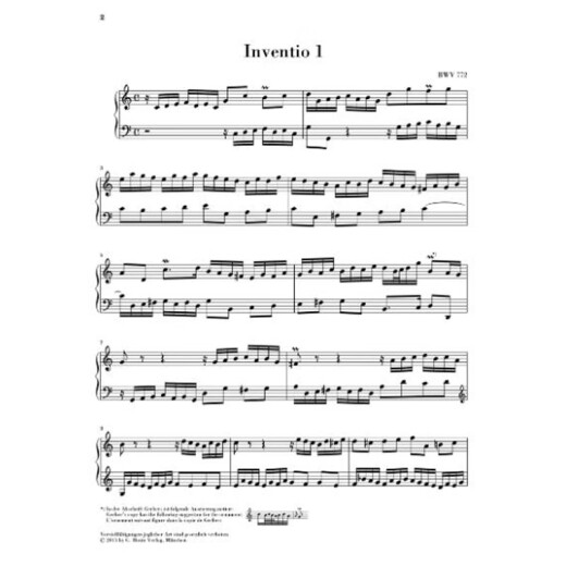 亨乐原版 巴赫 二部创意曲BWV772-BWV786 钢琴独奏无指法 Bach Two Part Inventions HN1591