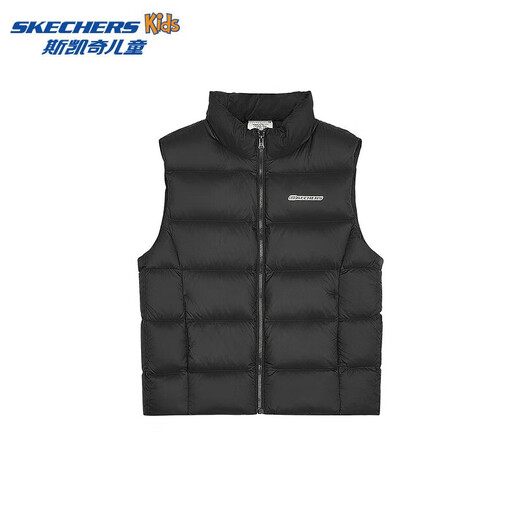 Skechers Kinderkleidung Kinderwesten für Jungen und Mädchen Westen mit einer großen Schulterjacke L424K080/L425K029 L424K080-Carbon Black/0018 165