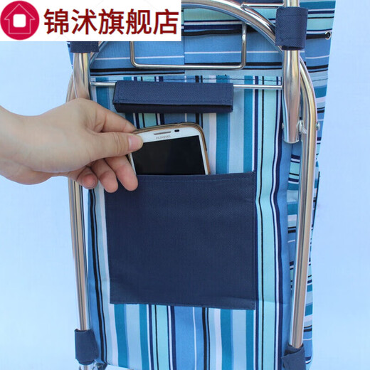 Aluminum alloy lightweight foldable hand trolley small trailer cloth bag cart station wagon Old man shopping cart to buy Oxford cloth cart Y1