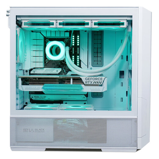 LIANLI联力 L216R电脑主机箱  白色 /标配3把风扇/360水冷位/竖装显卡/一体式网孔面板