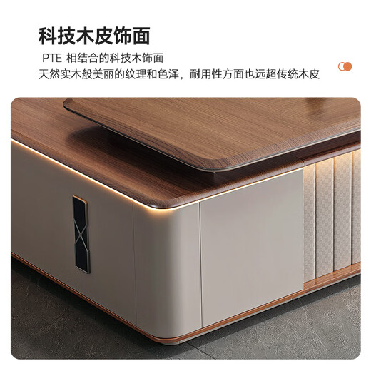 Wolin E0 level boss desk modern desk president chairman high-end office home office desk and chair combination 3.6 meters boss desk-double cabinet