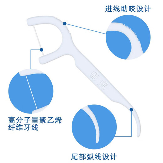 小鹿妈妈 圆线护理牙线棒50支X3盒 清洁齿缝家庭装超细牙签便捷