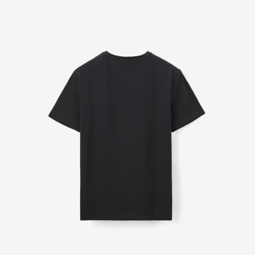 HLA Hailan House short-sleeved T-shirt for men in summer simple embroidered logo round neck pullover short T-shirt for men HNTBJ2R052A black (52) 175/92A (50)