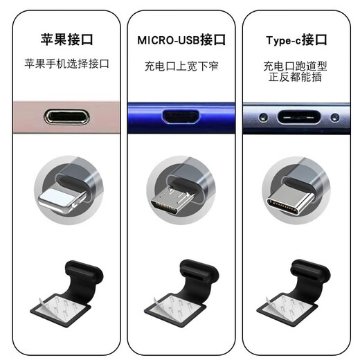 Gooper mobile phone charging port dustproof plug is suitable for Type-c interface mobile phone dustproof plug iphone Apple 11/12/13pro Huawei p50 Xiaomi 1 Type-c transparent 1 piece upgraded anti-lost dust plug