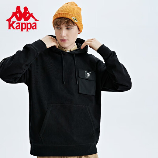 Kappa pullover hoodie men's autumn sports sweatshirt casual letter jacket K0C52MT71 black-990L