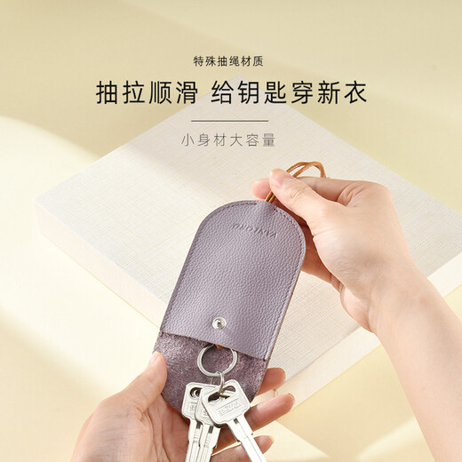 Vanlord Schlüsseltasche für Damen, kompakte Mini-ultradünne ausziehbare Schlüsselaufbewahrung, süße Autoschlüsseltasche, Lavendel-Hellviolett