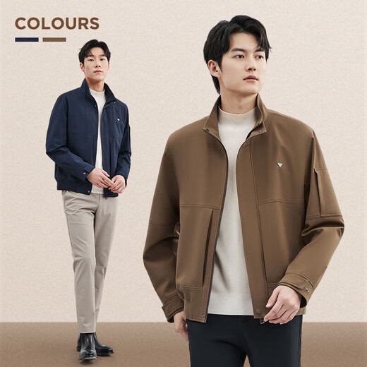 Septwolves Jacket Men's Jacket Autumn Stand Collar Textured Jacquard Airgel Warm Skin Friendly Soft Comfortable Men's Clothes