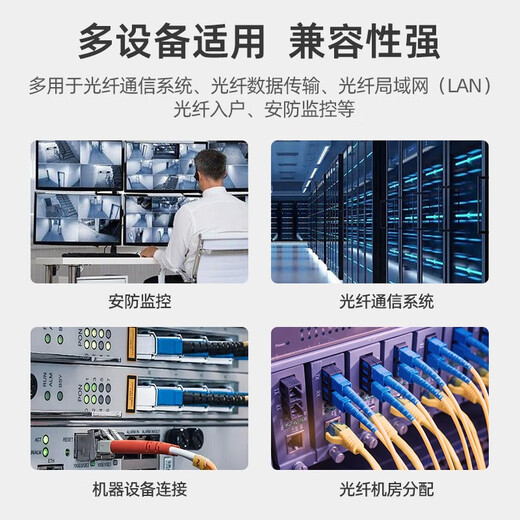 Youpuguang Telecom-grade outdoor field fiber jumper Single-mode four-core lc-sc-fc-st optical cable branch armored outdoor base station communication waterproof sun protection tail cable Field single-mode four-core LC-LC 100 meters