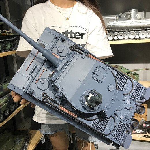 恆龍大型德国虎式遥控坦克汽车模型战车儿童玩具模型金属履带男童礼物 专业版（金属履带+驱动轮） 1800毫安电池