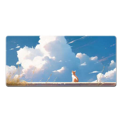 Ruqinlian Landscape Painting Series Mouse Painting Extra Large Oil Painting Men's and Girls' Dormitory Table Workstation Office Computer Desk Pad Keyboard Raised Appearance Thickened Lock Edge Customized Anti-slip and Wear-resistant 12593 Leisure Time Long 800mmX Width 400mmX Thickness 3mm