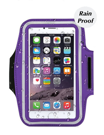 Sports outdoor arm bag, fitness and sports mobile phone armband, touch screen mobile phone arm bag, suitable for 4-6 inch mobile phones, purple, small size universal (under 5 inches)