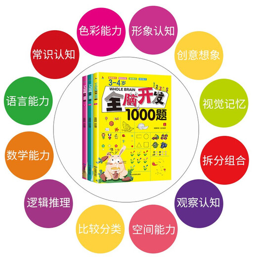 [Kyokura Sufa demain] [3-4 ans] 1000 Questions sur le jeu de développement du cerveau entier jeu Early Education Illumination Early Education Early Education Puzzle Game Book (Tous les trois volumes) 13533 ** 3