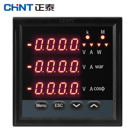 Chint (CHNT) PD666-3S4 economical three-phase multi-function digital display electric energy meter intelligent power detector 380V analog switch LED96*96 panel