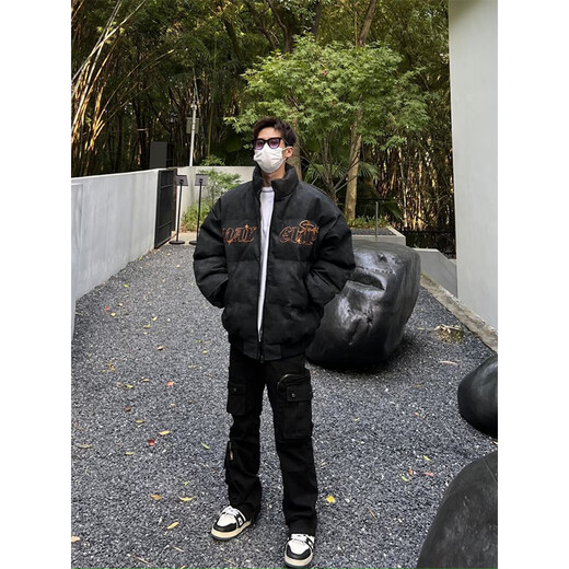 迪伽达复古加厚面包棉服男女冬季宽松棉衣男高级感男士外套男休闲棉袄男 ELFS-D831灰色 XL