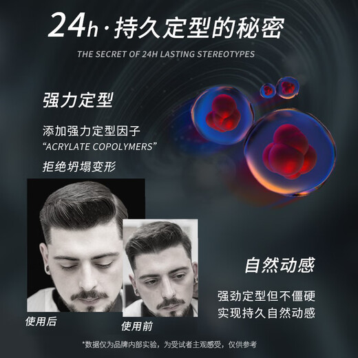 Stockwell高端大背头油头造型刚劲啫喱膏啫喱水300ml强力定型持久保湿