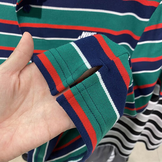 
Nike (NIKE) short-sleeved POLO shirt men's 2025 summer new striped sportswear casual lapel T-shirt business half-sleeved top FN3897-410 blue and green stripes 2XL