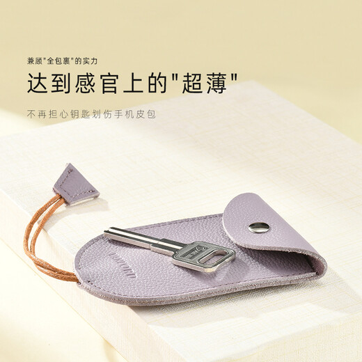 Vanlord Schlüsseltasche für Damen, kompakte Mini-ultradünne ausziehbare Schlüsselaufbewahrung, süße Autoschlüsseltasche, Lavendel-Hellviolett