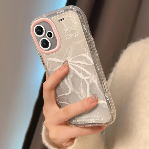 Die beste Wahl eignet sich für Redmi Note13 Mobiltelefone Hülle Federn Cream Girl Heart Pearl Bow Full-include Redmi Note12pro Silicon Note12 Mobile Handy Case Note13pro+ Federcreme-Shell-transparent-bs3884 White Bow Honor X50