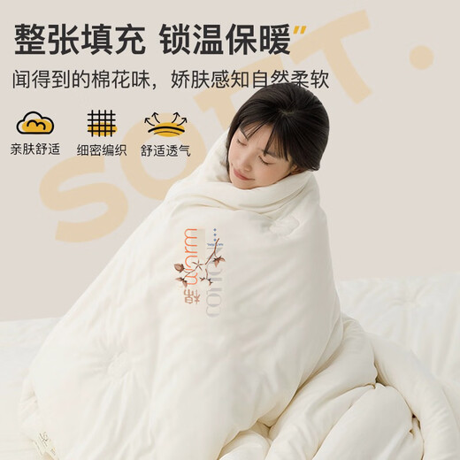 Muji children's quilt spring and autumn baby quilt 100% pure Xinjiang cotton quilt cotton matt quilt core 120x150cm3Jin[Jin equals 0.5 kg] beige

