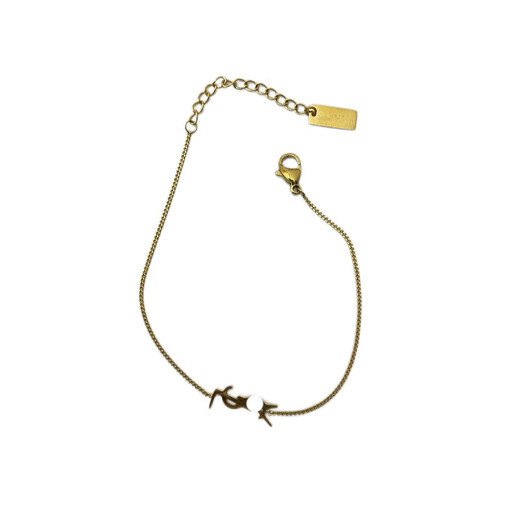 Luruo GWE Korean niche design ins style letter bracelet for women L ultra-fine light luxury socialite high-end 18k gold bracelet gold