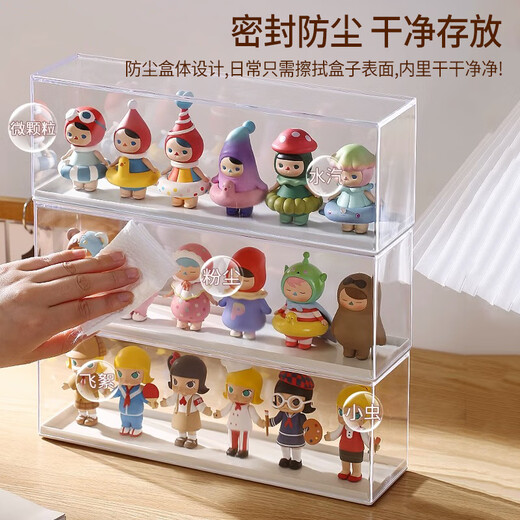 Jinghui Sichuang figure storage box transparent dustproof labubu Bubble Mart blind box display stand doll doll model display cabinet