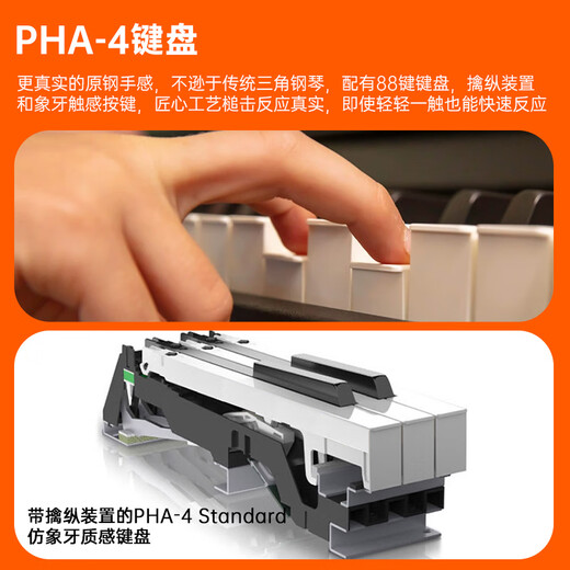 罗兰（Roland）电钢琴F107黑色原装进口智能88键重锤专业成人家用立式数码钢琴