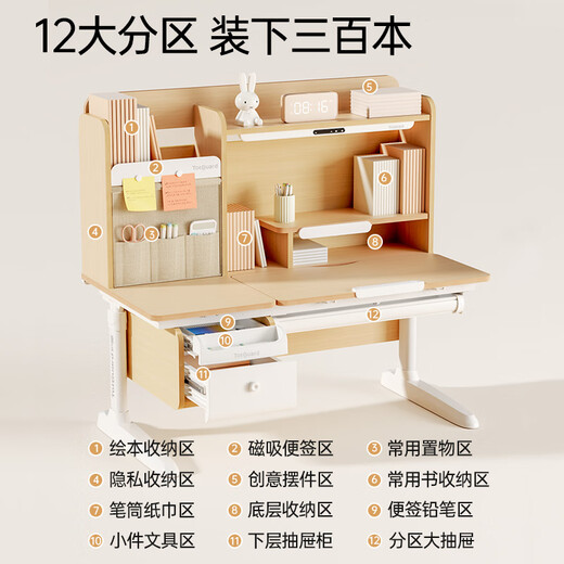 护童（Totguard）儿童学习桌椅套装书桌 星辰_东青扬120cm+CW21橙+65cm灯